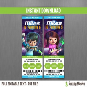 Miles from Tomorrowland Birthday Ticket Invitations